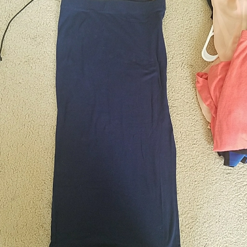 Forever 21 Navy Slitted Skirt